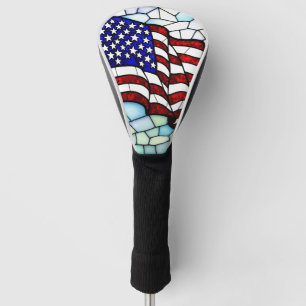 American Flag Stained Glass Mosaic Patriotic Golf Head Cover
