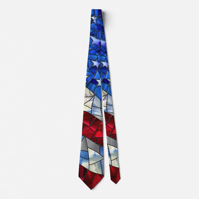American Flag Stained Glass Neck Tie (Front)