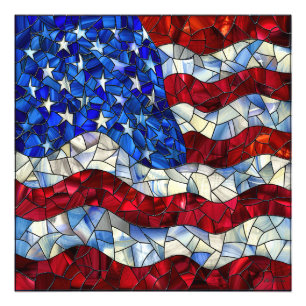 American Flag Stained Glass Photo Print