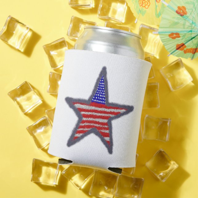 American Flag star Can Cooler (In Situ Summer)