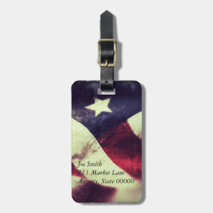 American flag star luggage tag