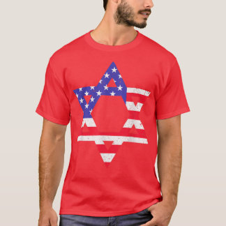 American Flag Star Of David Jewish Hanukkah T-Shir T-Shirt