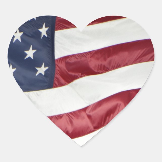 American Flag,Star Spangled Banner red white blue Heart Sticker (Front)