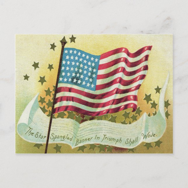 American Flag Star Spangled Banner Stars Postcard (Front)