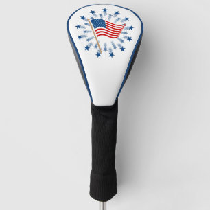 American Flag Starburst Fireworks 4th of July Golf Head Cover