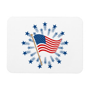 American Flag Starburst Fireworks 4th of July Magnet