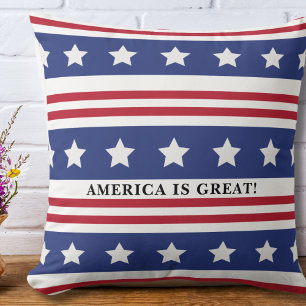 American Flag Stars And Stripes America Is Great Cushion