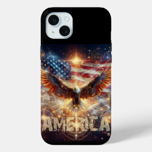 American Flag - Stars and Stripes - Bald Eagle iPhone 15 Mini Case