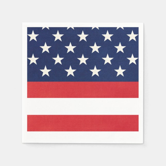 American Flag Stars and Stripes  Napkin (Front)