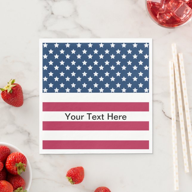 American Flag Stars And Stripes Napkin (Insitu)