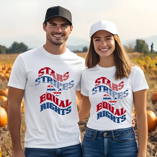 American Flag Stars Stripes and Equal Rights Name  T-Shirt (American Flag Stars Stripes and Equal Rights Name T-Shirt)