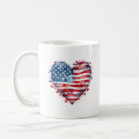 American Flag Stars Stripes Heart Patriotic USA