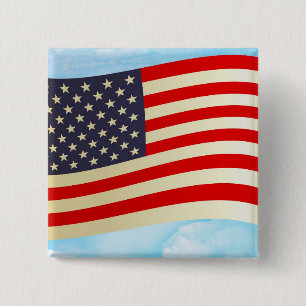 American Flag Stars Stripes Honour Freedom Troops 15 Cm Square Badge