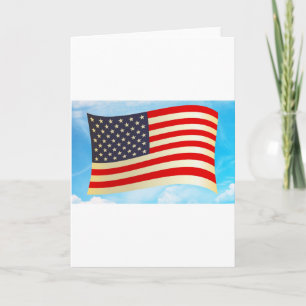 American Flag Stars Stripes Honour Freedom Troops Card