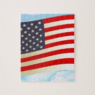 American Flag Stars Stripes Honour Freedom Troops Jigsaw Puzzle