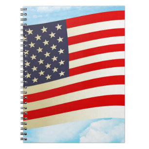 American Flag Stars Stripes Honour Freedom Troops Notebook