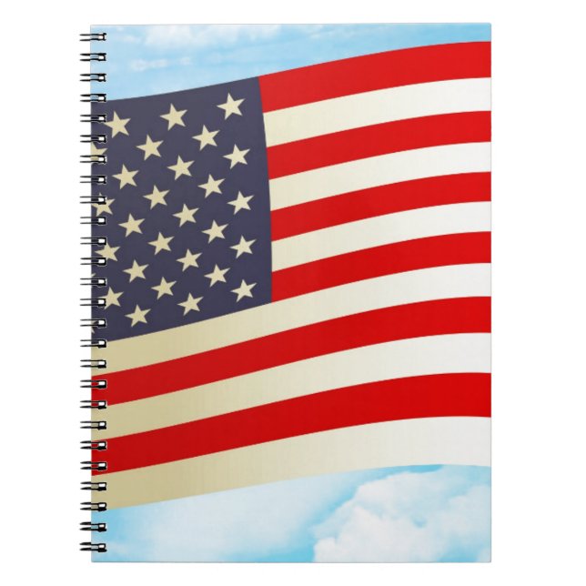 American Flag Stars Stripes Honour Freedom Troops Notebook (Front)