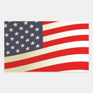 American Flag Stars Stripes Honour Freedom Troops Rectangular Sticker