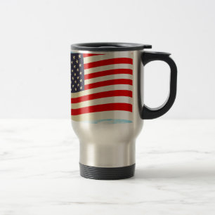 American Flag Stars Stripes Honour Freedom Troops Travel Mug