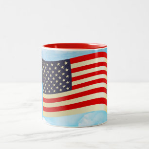 American Flag Stars Stripes Honour Freedom Troops Two-Tone Coffee Mug