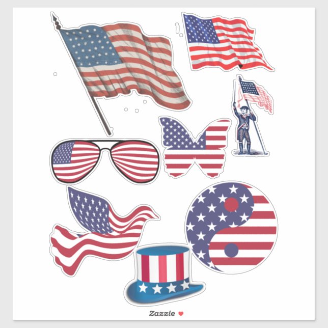 American Flag Stars Stripes Patriotic Art (Sheet)