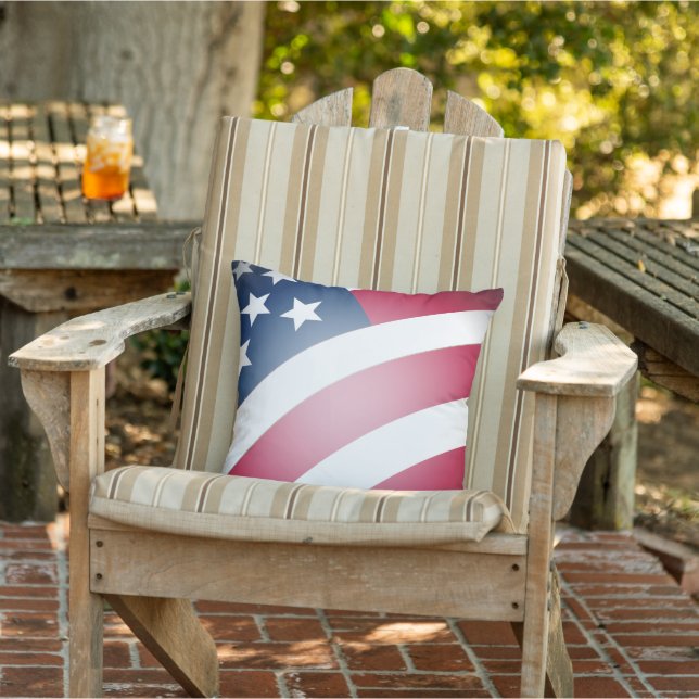 American Flag Stars, Stripes, Red, White and Blue Cushion (Chair)