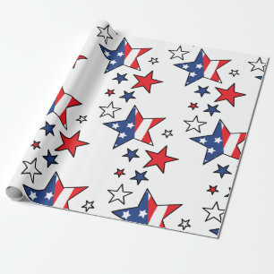 American Flag Stars Wrapping Paper