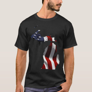 American Flag State Of Michigan T-Shirt