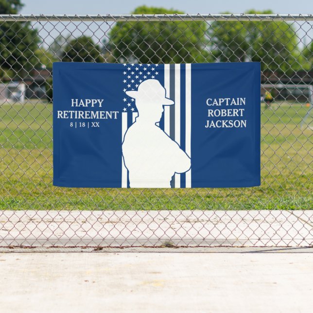 American Flag  State Trooper Retirement Banner (Insitu)