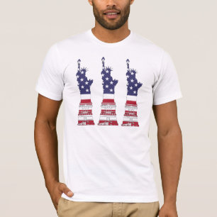 American Flag, Statue of Liberty, 4th of July T-Shirt