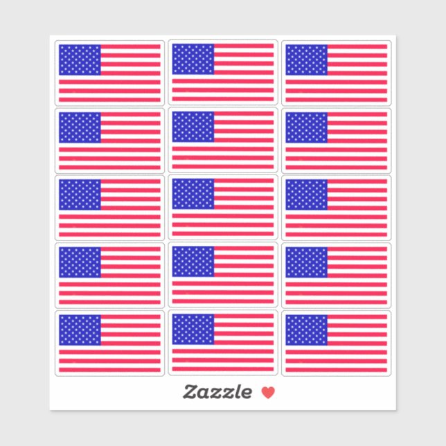 American Flag Stickers ,Patriotic Stickers, USA  (Sheet)