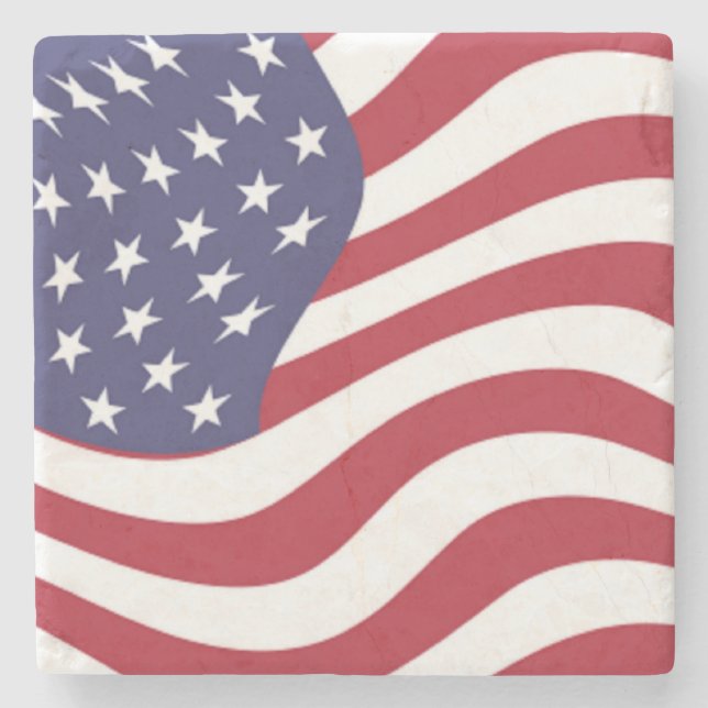 AMERICAN FLAG STONE COASTER (Front)