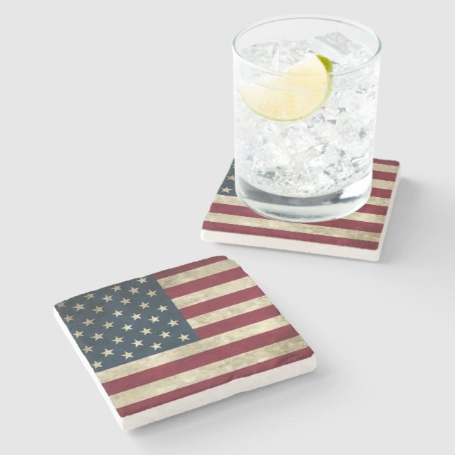 American Flag Stone Coaster (Side)