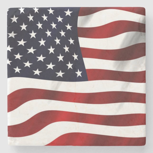 American Flag Stone Coaster (Front)