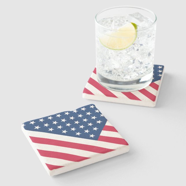 American Flag Stone Coaster (Side)