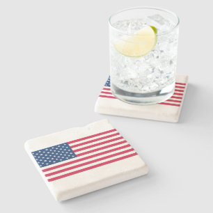 American Flag Stone Coaster USA