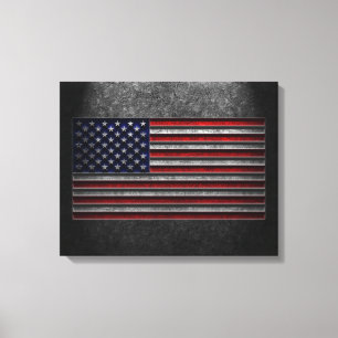 American Flag Stone Texture Canvas Print