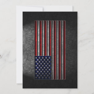 American Flag Stone Texture Invitation