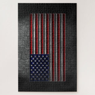 American Flag Stone Texture Jigsaw Puzzle