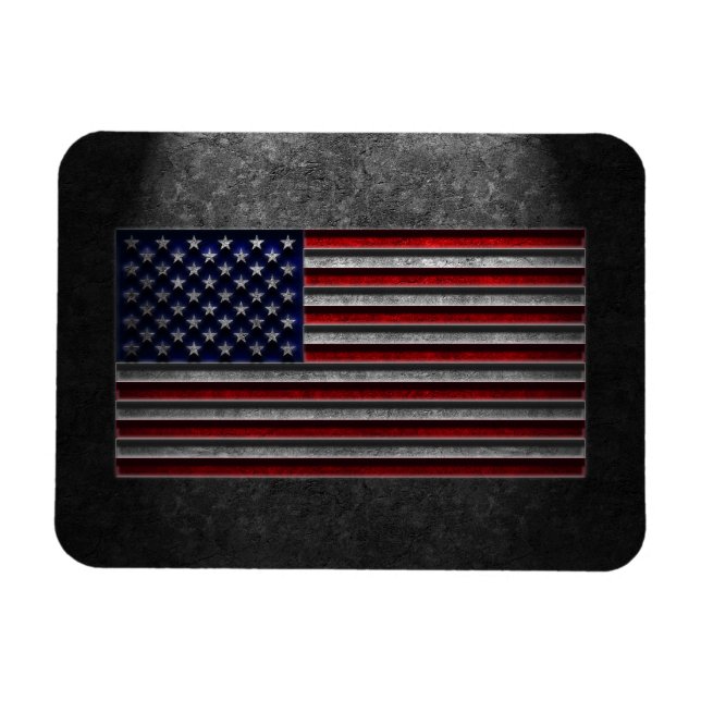 American Flag Stone Texture Magnet (Horizontal)