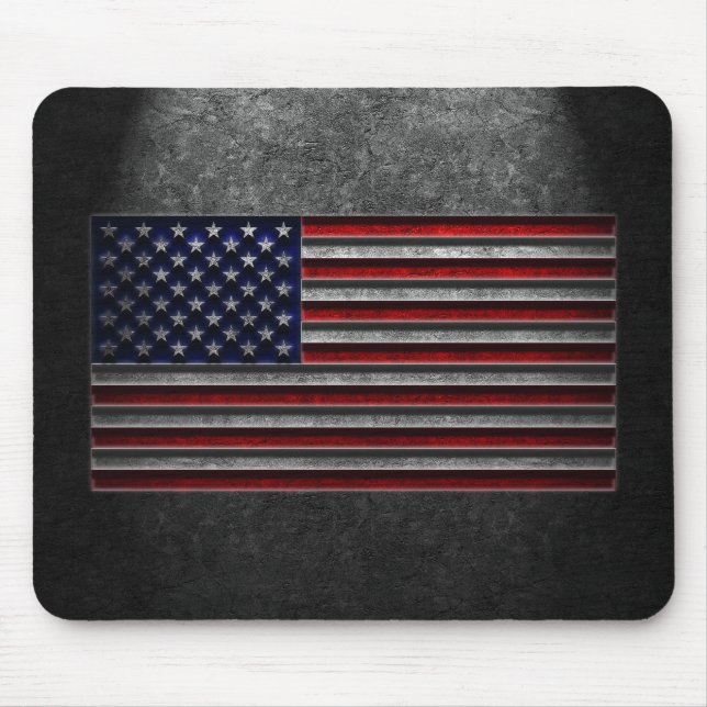 American Flag Stone Texture Mouse Mat (Front)