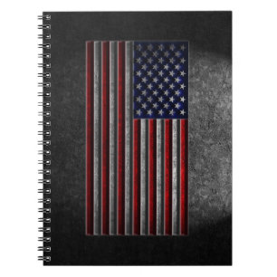 American Flag Stone Texture Notebook