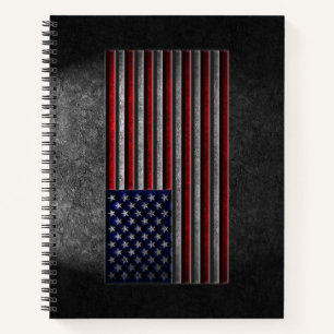 American Flag Stone Texture Notebook