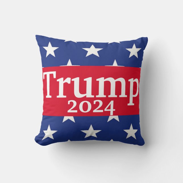 American Flag Style Stars Donald Trump 2024 Cushion (Front)