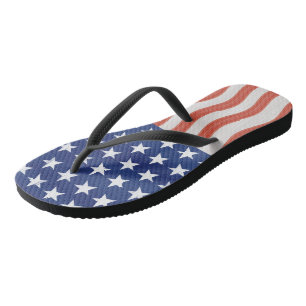 American flag stylised design flip flops