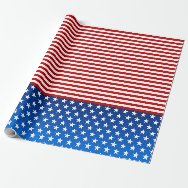American flag stylised wrapping paper (Unrolled)