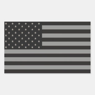 American Flag Subdued Rectangular Sticker