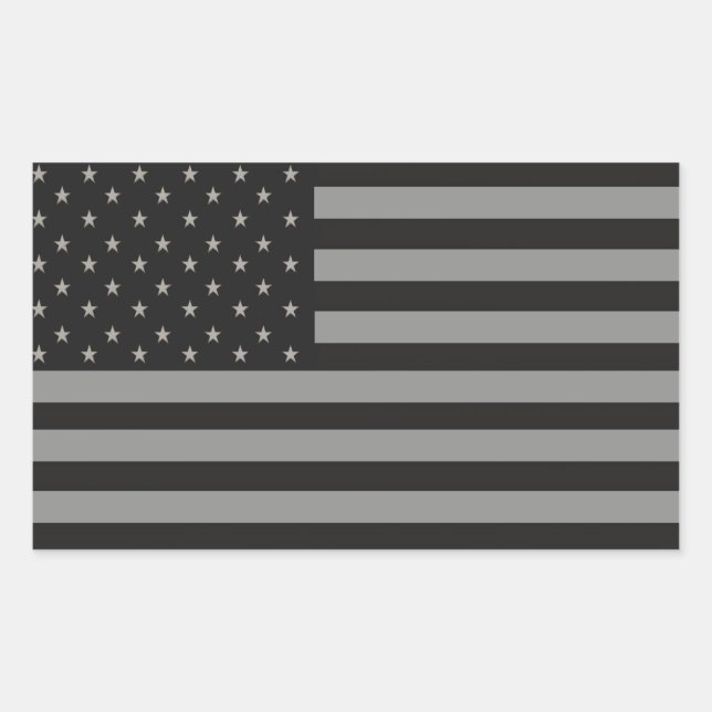 American Flag Subdued Rectangular Sticker (Front)