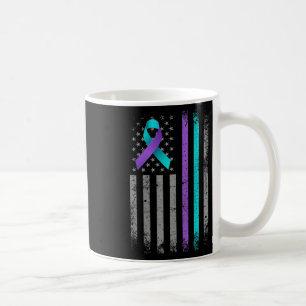 American Flag Suicide Prevention Awareness Ribbon  Coffee Mug