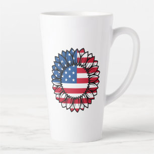American Flag Sunflower-32222 Latte Mug